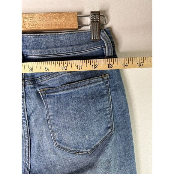 J. Crew Pants Womens Blue Denim Jeans Toothpick Distressed Cut-Off Size 25 - Picture 9 of 14